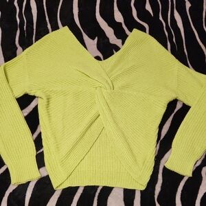Rue21 Neon Lime Twist-Front Knit Sweater